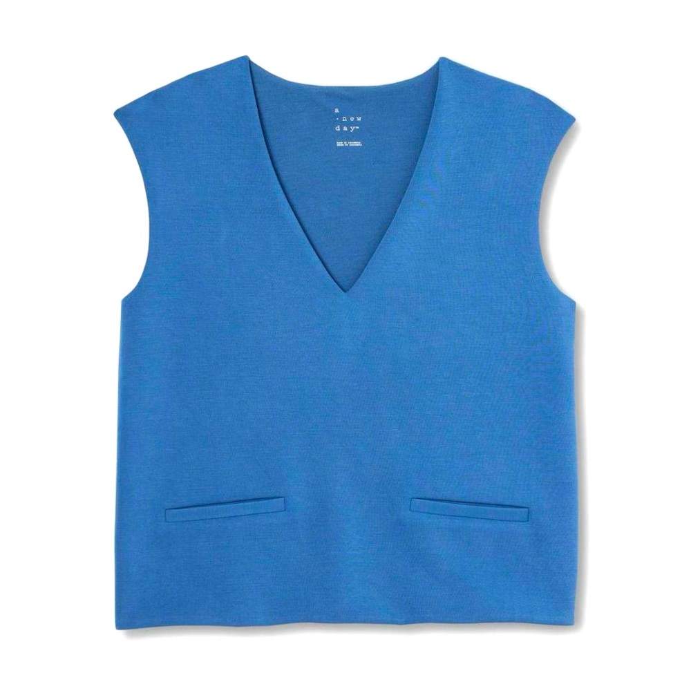 🫐NWT Women's Blue SUPER Soft Sandwash Vest - A New Day™